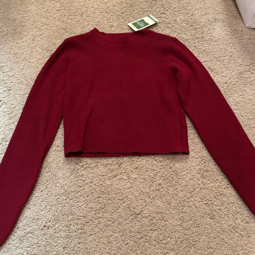 NWT Pants Store Crimson Red Cropped Sweater